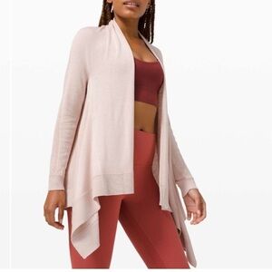 Lululemon Cashlu Knit Wrap cardigan Sweater cashmere blend Pink Bliss  S/XS